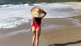 Bella Poarch Sexy Red Bikini Beach Video Leaked